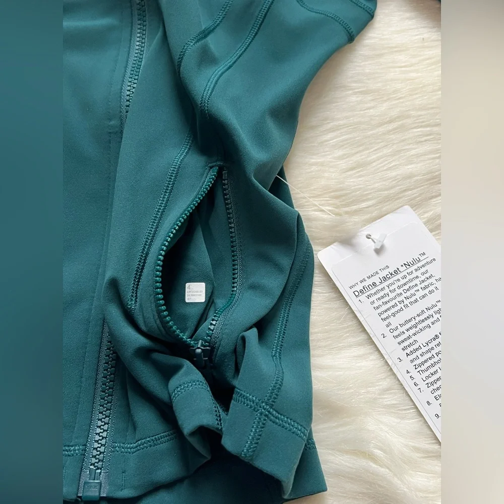 🆕Lululemon🍋 Define Jacket Nulu Colour Storm Teal Sz 4 - Picture 9 of 11